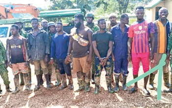 Forestry commission apprehend chief, and 9 galamseyers