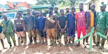 Forestry commission apprehend chief, and 9 galamseyers