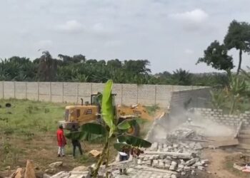 REGSEC demolishes unauthorized structures in Dodowa Forest