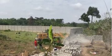 REGSEC demolishes unauthorized structures in Dodowa Forest