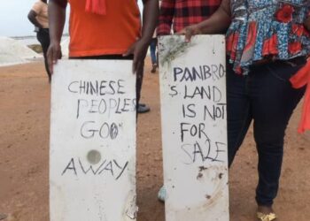 Pambros salt workers protest alleged Chinese takeover