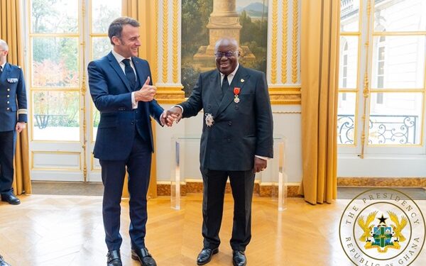 President Macron honours Akufo-Addo with “Grand Officier de la Légion d’Honneur” in France