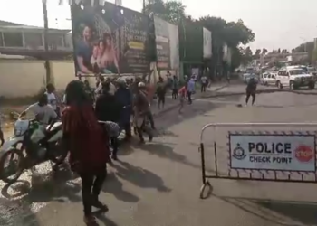 NDC supporters besiege Greater Accra Regional Collation Center demands re-collation of Weija Gbawe Parliamentary result