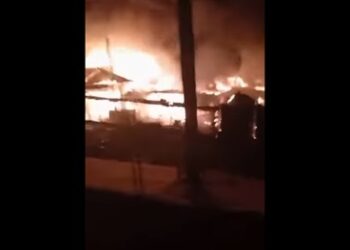 Techiman Central Market engulfed in flames