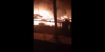 Techiman Central Market engulfed in flames