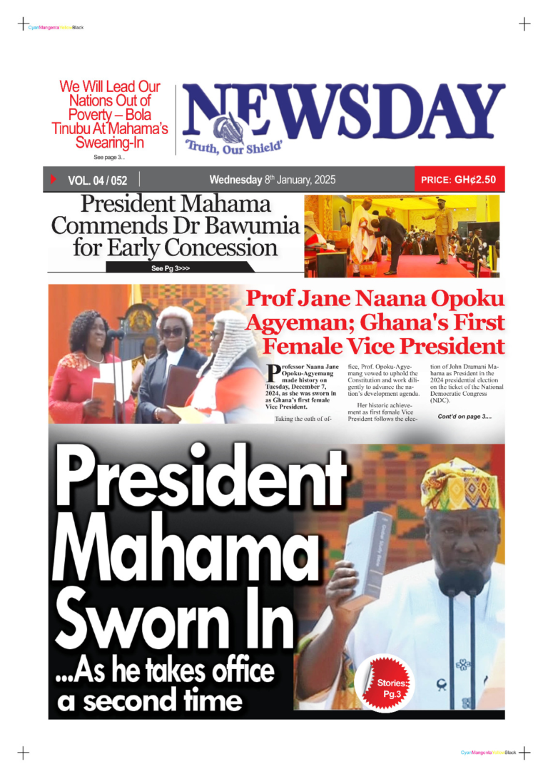 Newspaper Headlines Wednesday, January 8, 2025 abcnewsgh