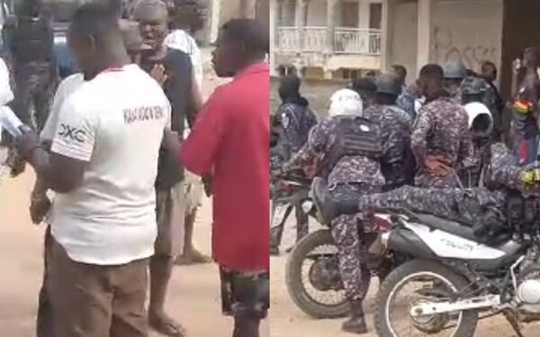 [IMAGES] Kasoa Opeikuma residents clash with Police and Landguards over eviction