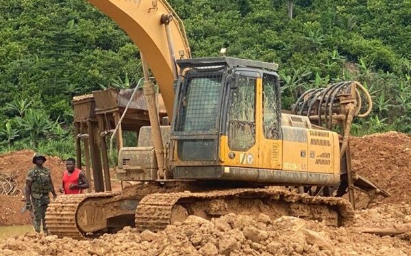 Four excavators seized in Kyebi galamsey crackdown, offenders flee