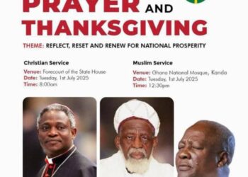 Ghana marks first National Day of Prayer and Thanksgiving today