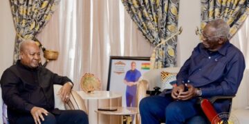 Kufuor visits Mahama to mourn victims of helicopter crash tragedy