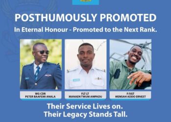 President Mahama confers posthumous promotions on three fallen Ghana Air Force heroes