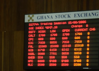 Ghana Stock Exchange market activity drops 87.19% in volume in August