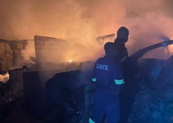 GNFS Contains Anloga Market Fire in Kumasi With No Casualties Recorded