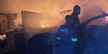 GNFS Contains Anloga Market Fire in Kumasi With No Casualties Recorded