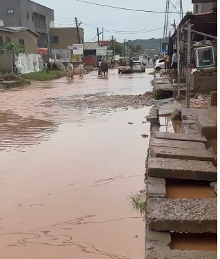 Parts of Accra Flooded as Early Morning Rains Slow Palm Sunday Celebration