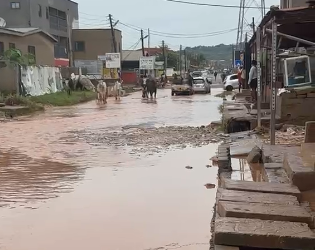Parts of Accra Flooded as Early Morning Rains Slow Palm Sunday Celebration