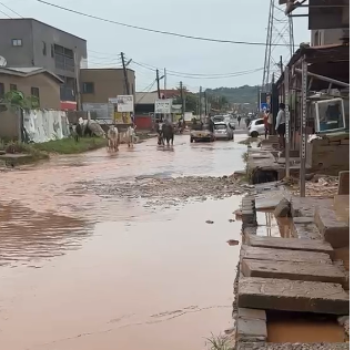 Parts of Accra Flooded as Early Morning Rains Slow Palm Sunday Celebration