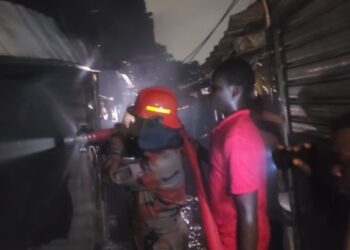 GNFS Prevents Late-Night Nima Market Fire Outbreak from Engulfing Entire Market Section