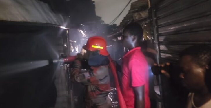 GNFS Prevents Late-Night Nima Market Fire Outbreak from Engulfing Entire Market Section