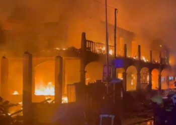 Fire Guts Tudu Market Area in Accra CBD as GNFS Battles to Contain Blaze