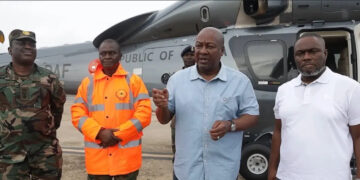 Mahama Commiserates with Flood Victims, Directs Emergency Relief After Aerial Inspection