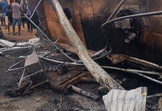 Fuel Tanker Fire Burns Driver to Death at Adubinso in Ashanti Region
